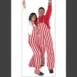 Game Day Bib Overalls Sz M Red & White